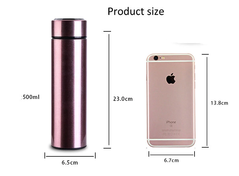 500ml Stainless Steel LED Display Bottles Intelligent Temperature Smart Water Vacuum Flask