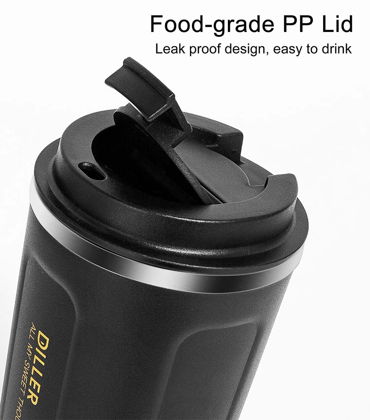 304 Stainless Steel, PP, Silicone Coffee Travel Mug Thermo Cup