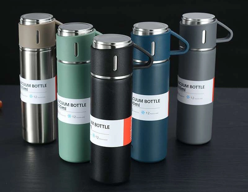 304 Stainless Steel Thermos Cup with Three Covers and Hand in Hand Bag Gift Box Set Gift Vacuum Cup Wholesale Printing