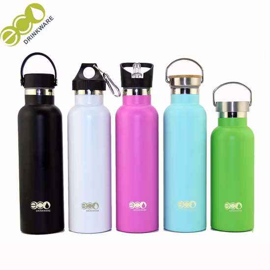 Klean Canteen 12oz 17oz 20oz 25oz 34oz 넓은 입 BPA 무료 누출 방지 진공 이중 벽 도매 물병 대나무 뚜껑이있는 스테인레스 스틸 물병