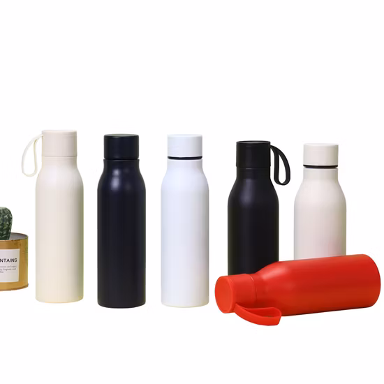 이중벽으로 이루어진 스포티한 스테인리스 스틸 물병