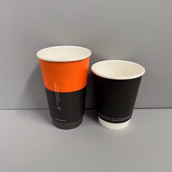 4, 8, 12, 16, 20oz 주문 도매 처분할 수 있는 단 하나 두 배 잔물결 벽 컵 종이컵 음료 뚜껑을 가진 뜨겁고 찬 음료를 위한 거품 Boba 우유 차 커피 잔